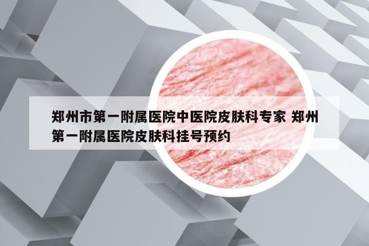 郑州市第一附属医院中医院皮肤科专家 郑州第一附属医院皮肤科挂号预约