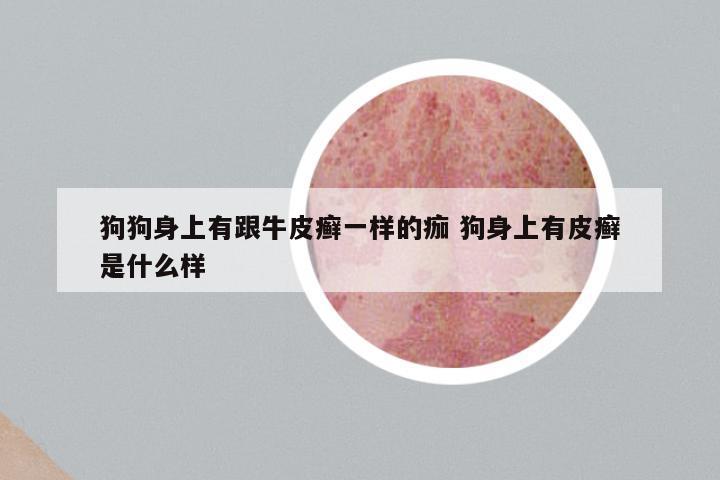 狗狗身上有跟牛皮癣一样的痂 狗身上有皮癣是什么样